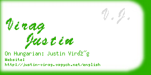 virag justin business card